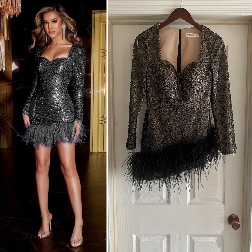 PORTIA AND SCARLETT PS23015 Black/Nude Cocktail Dress